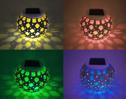 yuans Solar Table Light, Solar Mosaic Lights Color Changing Solar Glass Ball Garden Lights Waterproof Solar Night Lights Table Lamps (C) - Image 7