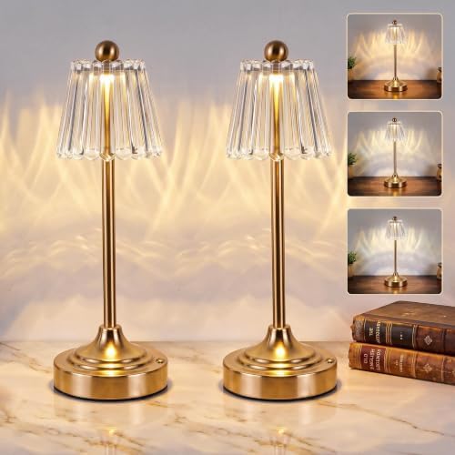 Small Vintage Cordless Table Lamp (Clear, 2 Pack) by Unknown