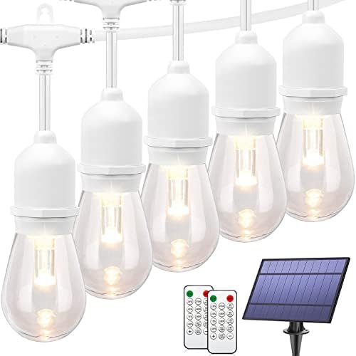 Mlambert 3 Colors 48FT LED Solar String Lights with Remote, 3 Modes, White by Mlambert