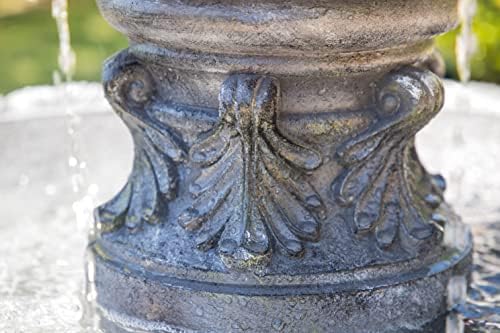 Kenroy Home Ibiza Outdoor Floor Fountain with Gray Finish, Classic Style, 45" Height, 25.5" Width, 25.5" Depth - Image 5