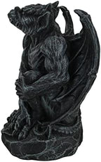 Ebros Kong Giant Primate Winged Gorilla Gargoyle Crouching On Rock Statue Medieval Renaissance Gothic Decorative Figurine 6.5" Tall Gargoyles Notre Dame Stoic Creatures Stone Devils Macabre Decor - Image 4