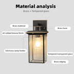 Oil Rubbed Bronze Brass Outdoor Wall Sconces, Rustproof Exterior Porch Lights - Image 4