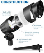 SUNVIE 6W AntiGlare LED Landscape Lighting Low Voltage with Connector 8Pack - Image 3