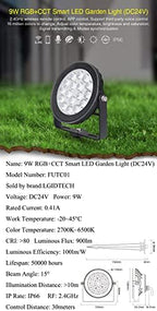 LGIDTECH FUTC01 Miboxer 9W RGB+CCT DC 24V Outdoor LED Garden Spotlight 16 Million Colors Changing,Color Temperature Adjustable - Image 2