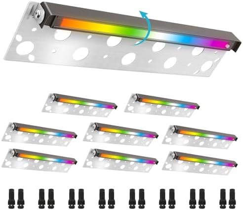 12 Inch Retaining Wall Lights,7W LED Hardscape Lighting,280LM RGB Color Changing Outdoor Step Lights,IP65 Waterproof 12V-24V Low Voltage Landscape Lights For Patio Walls Stairs,90CRI Connectors by ELEPHANTDEPOT