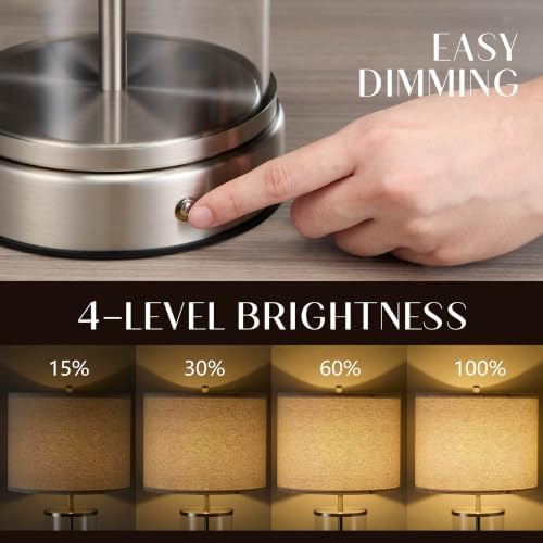 O’Bright Luma - Battery Powered Table Lamp (Brushed Nickel, 24-inch) - Image 3