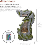 Alpine Corporation WIN1628 32" Outdoor Tree Bark Water Fountain with Color-Changing LED Lights, Cascading Waterfall Garden Fountain for Backyard, Patio & Outdoor Décor, Gray - Image 6