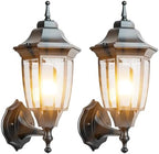 EMART Outdoor Front Porch Light with Bulb, Wall Lamp Fixture(2 Pack, Black) by EMART