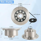 LED Fountain Lights Submersible Waterfall Underwater Light 36W 12V AC with RGBW Color Changing by Remote Full Stainless Steel Light for Outdoor Fountain Garden Waterfall Pond - Image 2