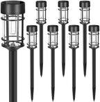 Mancra Solar Pathway Lights, 8 Pack LED Solar Lights Outdoor Waterproof, Glass Metal Garden Lighting for Yard Path Landscape Lawn Walkway Driveway, 3000K - Image 2