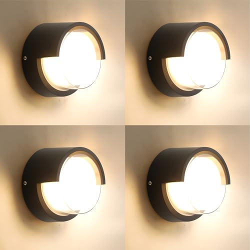 Outdoor Wall Light, Black, 4 Pack by Scpitw