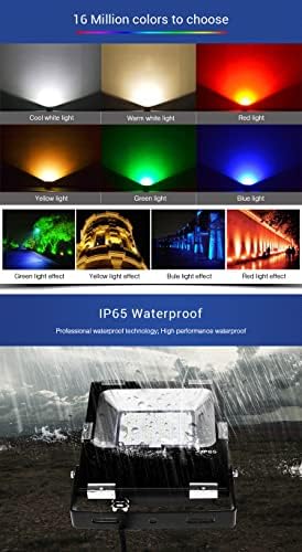 LGIDTECH 30W RGB+CCT LED Landscape Flood Light AC100-240V Color Changing 2700K-6500K Color Temperature Adjustable,Dimmable,Memory Function - Image 3