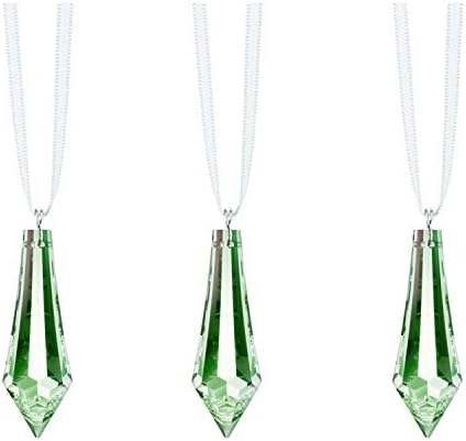 SunCatchers for Windows Swarovski Crystals Light Green Drop Prisms Hanging Ornament Pendants, 3-Pcs by CrystalPlace