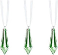 SunCatchers for Windows Swarovski Crystals Light Green Drop Prisms Hanging Ornament Pendants, 3-Pcs by CrystalPlace