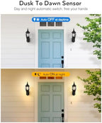 VIANIS Dusk to Dawn Outdoor Wall Light, Exterior Porch Light Wall Mount - Image 2