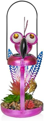 Alpine Corporation LYT288SLR-HH Solar-Powered Metal Flamingo w/Garden Enclosed LED Light, Solar Patio Décor, 16''H, Pink - Image 2