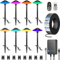 SUNVIE All-in-One RGBW Landscape Lighting Kit, 8 Pack Color Changing Low Voltage Landscape Lights with Connector Transformer 100FT Wire, 3W Multi-Color Pathway Lights for Holiday Walkway Garden Yard by SUNVIE