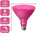 PAR38 LED Outdoor Flood Light Bulbs,Dimmable 20W(200W Equivalent) E26 Base Flood Light Bulbs,1800 Lumens LED Flood Light for Outdoor Garden,Garage,Yards,Pink 4 Pack - Image 4