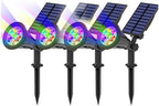 T-SUN Color Changing Solar Spot Lights Outdoor Waterproof, 7 LEDs, 4 Pack by T-SUN