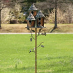 Large Copper Colored Multi-Birdhouse Stakes, Room for 4 Bird Families in Each ASIN: B09QHC67VL (Cylinders with Fence) - Image 5