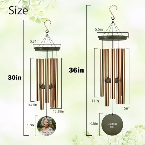 Personalized Memorial Wind Chimes 36inch Custom Sympathy Gifts - Image 6