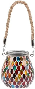 Jar Solar Outdoor Light Waterproof Glass Red Lantern Ornament by INOOMP