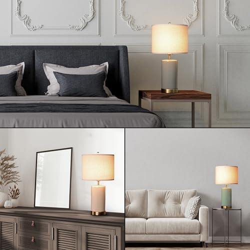 O’Bright Dune - Battery Powered Table Lamp, Rechargeable Cordless Ceramic Lamp, Full-Size 24 Inch Height, 4-Level Dimming, Smart Safety Protection, Type-C Fast Charging, LED Bulb Included, Cream White - Image 6