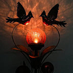 Decorative Solar Outdoor Light, Cardinal Glass Globe Stake For Lawn Yard - Image 6