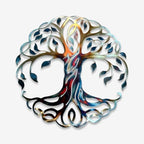 Tree Of Life Metal Wall Art Round Plaque Rustic Steel Decor For Living Room Bedroom Or Garden Porch Elegant Nature Inspired Silhouette Hanging Ornament (16 INCH) - Image 2