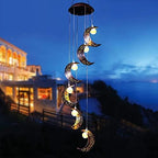 Tryme Solar Moon Wind Chimes Outdoor Solar Lights Windchimes Waterproof Hanging Decorations Gifts for Garden Patio Birthday Thanksgiving Home Party - Image 6