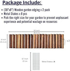 LaLaGreen Wooden Fence Panel (30x8in, 2 Pack) Flower Garden Edging Border - Image 2