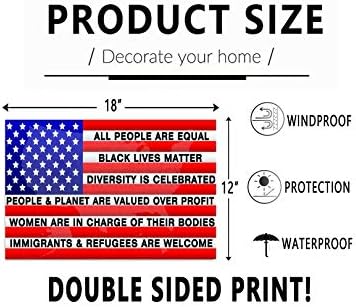 Yard Sign with H-Frame Stakes All People are Created Equal UV and Weather Resistant Corrugated Plastic Sign 2-Sided Print for Patio Garden Outdoor Indoor Decor 18"X12" - Image 2