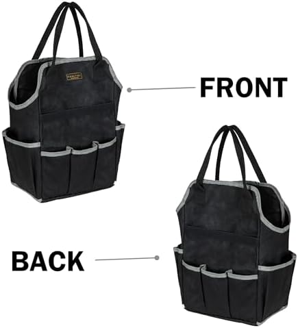 Garden Tool Bag | Heavy-Duty 16oz Waxed Canvas Garden Tool Tote with 8 Pockets | L9.5" x W6" x H15.5" | Tools Storage Bag for Gardeners, Portable Tool Organizer for Garden Essentials - Image 5