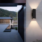 Cerdeco 13" Black Square Modern Outdoor Wall Light Exterior Wall Sconce - Image 4