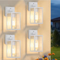 FOLKSMATE Plastic Dusk to Dawn Outdoor Wall Sconce White 4-Pack by FOLKSMATE