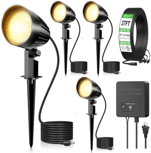 CLY All-in-One LED Low Voltage Landscape Lighting Kit 12W Pathway Lights 4P by CLY