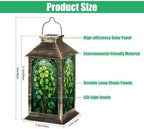 Solar Lantern St Patrick s Day Stained Glass Clover Tree Greenery Intricate Outdoor Waterproof Hanging Solar Light Outside Lights for Patio Yard House Lawn Decor Birthday Gifts for Women Mom - Image 2