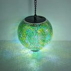 Mosaic Solar Lanterns Waterproof Hanging Solar Lights Graden Decor, Green - Image 4