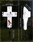 Solar Cross Light, Sister Grave Decorations for Cemetery Memorial - Image 3