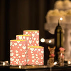 Flameless Candles Bulk Set of 4 Hearts Pink Flameless Candles with Remote and Timers Battery Operated Flickering LED Lights for Valentines Day Home Room Decor - Image 4