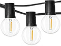Outdoor String Lights 48ft with 23+2 Spare Bulbs, Shatterproof Dimmable Waterproof, LED 1W 60LM 2200K Warm Glow for Indoor/Outdoor Decoration and Lighting -Black Wire by Newpow