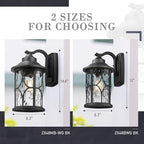 zeyu Modern Outdoor wall Lights, 12 Inch Exterior Wall Lantern, Cast Aluminum with Water Ripple Glass, Black Finish, ZX48BWG BK - Image 4