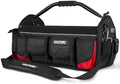 HAUTMEC 18.5" Heavy-Duty Tool Tote, 1680D Open Top Tool Bag with 39-Pockets, Rotating Steel Handle, Padded Shoulder Strap & Water-Resistant Base - HT0178 by HAUTMEC