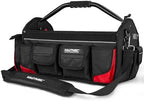 HAUTMEC 18.5" Heavy-Duty Tool Tote, 1680D Open Top Tool Bag with 39-Pockets, Rotating Steel Handle, Padded Shoulder Strap & Water-Resistant Base - HT0178 by HAUTMEC