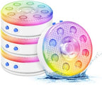 LUXJET Rechargeable Pool Lights 4 Pack, Submersible LED Lights, RF Remote by EnjoyYourHome