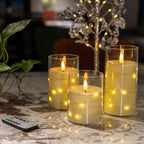 Flameless Candles LED Candles with Remote Timer Acrylic Shell Star Lights - Image 5