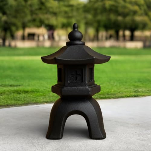 OLOMA Japanese Pagoda Concrete Garden Statue Handmade Lantern Zen Decor Outdoor Stone Asian Ornament Yard Patio Lawn Walkway Meditation Landscape Sculpture Light Accent Gift - Image 2
