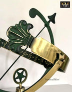 NauticalMart Polished Brass 18-Inch Diameter Armillary Sundial Astronomical Globe Decor for Garden, Patio, or Office Display (Green) - Image 3