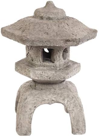 Solid Rock Stoneworks Medium 3-Piece Japanese Lantern – 22" H x 17" W x 17" D – Concrete Garden Statue – Outdoor Pagoda Decor – Heavy Stone Sculpture – Made in USA by SolidRockStoneworksLLC
