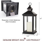 2-Pack 14" Candle Lanterns Outdoor Waterproof Decorative Lights with Timer Remote -Cool White Vintage Lantern Outdoor Decor - Image 6